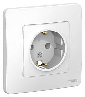 Розетка с заземлением с рамкой Systeme Electric Blanca 1-м. белый картинка